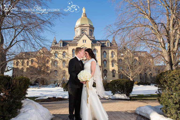 Golden Dome Notre Dame Wedding Photos